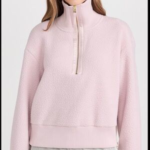 Cozy Pink roselle Sherpa Quarter-Zip Pullover Varley xs